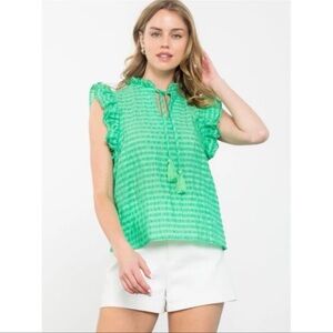 THML Joanne Tassel Tie Textures Top
Size Large